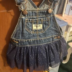 Osh kosh infant girls jumper. Denim and blue tulle 9 months